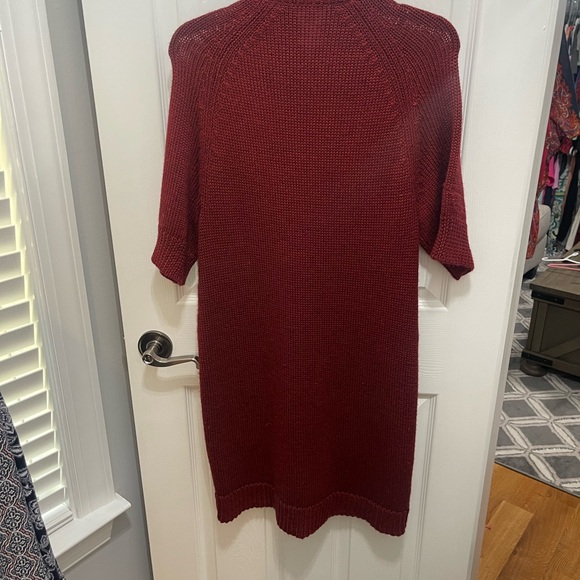 Coldwater creek sweater dress shortsleeve medium rust color zip up - Picture 6 of 10